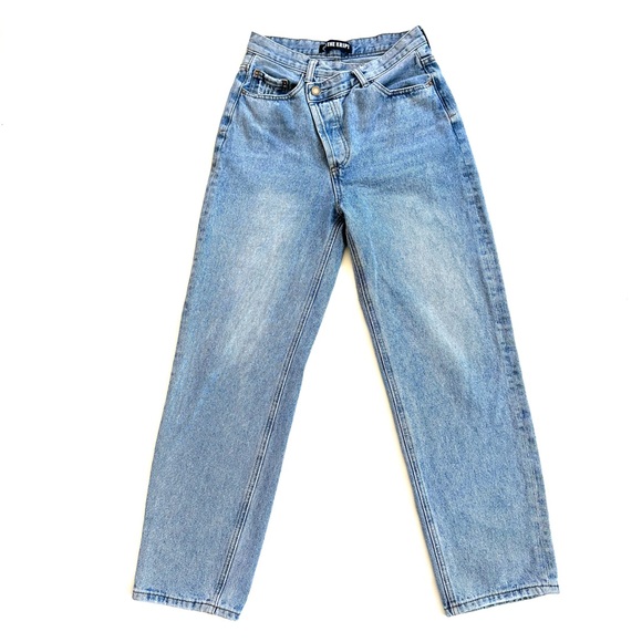 THE KRIPT GAVIN Y2K ASYMETRICAL BUTTON-FLY SLOUCHY LIGHT WASH SKATER JEANS SzS/4 - Picture 2 of 14